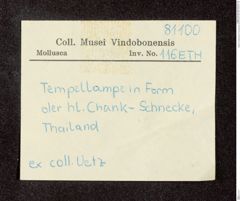Etikett zu thailändische Tempellampe (NHMW-ZOO-MO-0081100-ETH-116)